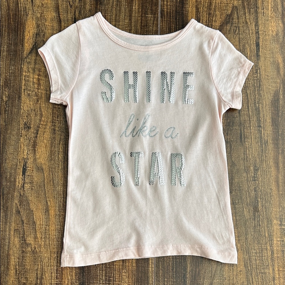 Pink Kids T-Shirt with Shine Like a Star Design